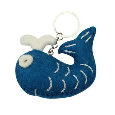 Fair Trade Felt Retro Flying Pig Keyring Animal Bag Charm Key Chain Pendant Gift